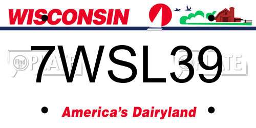 7WSL39 Wisconsin License Plate