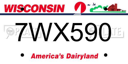 7WX590 Wisconsin License Plate