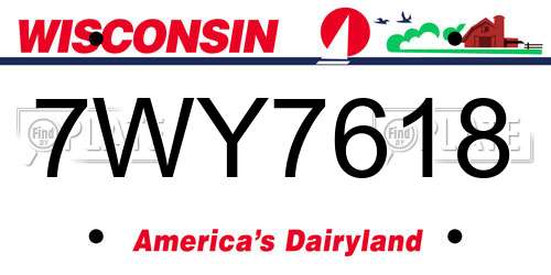 7WY7618 Wisconsin License Plate