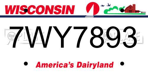 7WY7893 Wisconsin License Plate