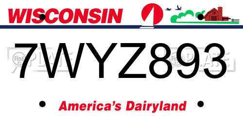 7WYZ893 Wisconsin License Plate