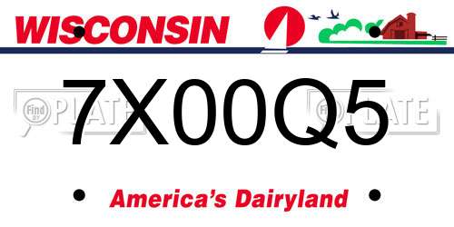 7X00Q5 Wisconsin License Plate