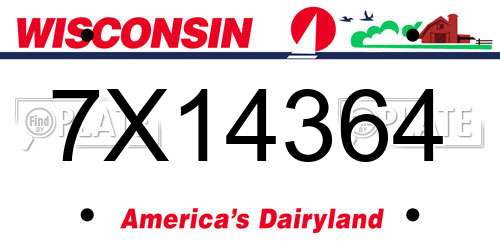 7X14364 Wisconsin License Plate
