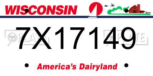 7X17149 Wisconsin License Plate