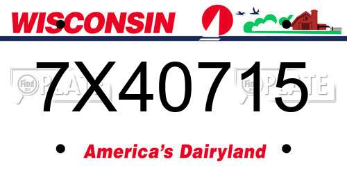 7X40715 Wisconsin License Plate