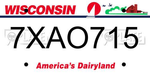 7XAO715 Wisconsin License Plate
