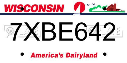 7XBE642 Wisconsin License Plate
