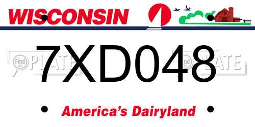 7XD048 Wisconsin License Plate