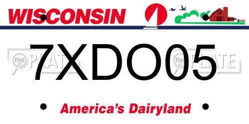 7XDO05 Wisconsin License Plate