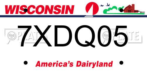 7XDQ05 Wisconsin License Plate