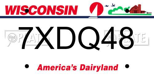7XDQ48 Wisconsin License Plate