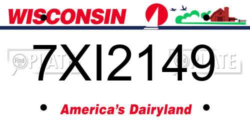 7XI2149 Wisconsin License Plate