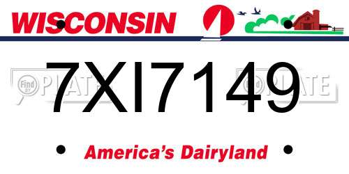 7XI7149 Wisconsin License Plate