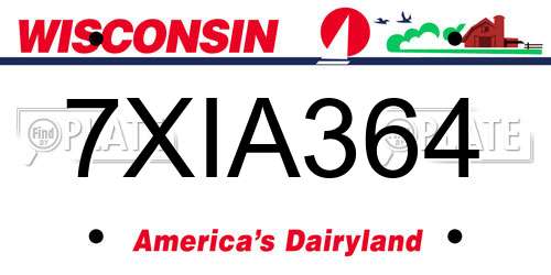 7XIA364 Wisconsin License Plate