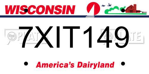 7XIT149 Wisconsin License Plate