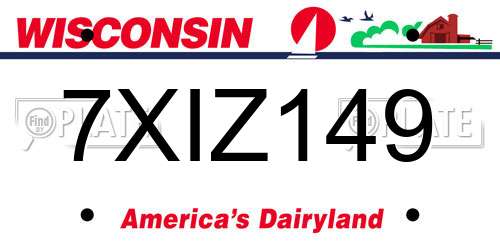 7XIZ149 Wisconsin License Plate