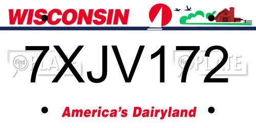 7XJV172 Wisconsin License Plate