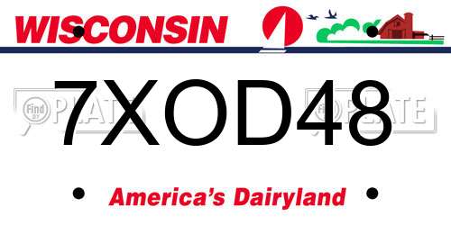 7XOD48 Wisconsin License Plate