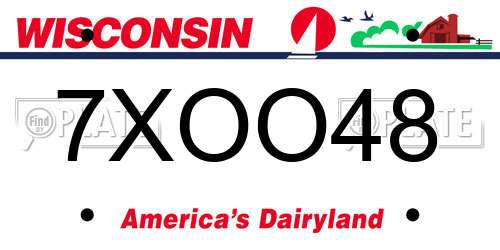 7XOO48 Wisconsin License Plate