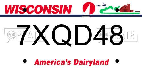 7XQD48 Wisconsin License Plate