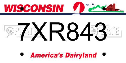 7XR843 Wisconsin License Plate
