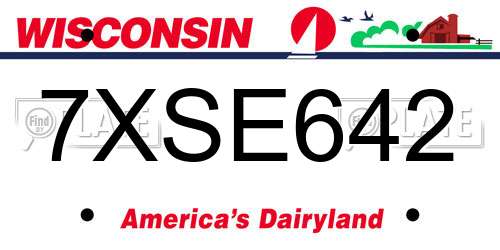 7XSE642 Wisconsin License Plate