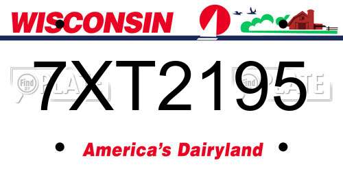 7XT2195 Wisconsin License Plate