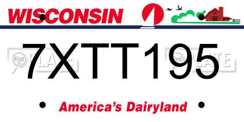 7XTT195 Wisconsin License Plate
