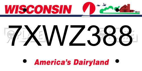 7XWZ388 Wisconsin License Plate