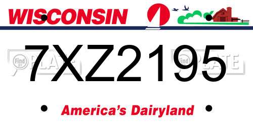 7XZ2195 Wisconsin License Plate