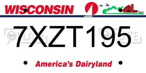 7XZT195 Wisconsin License Plate