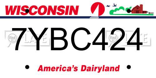 7YBC424 Wisconsin License Plate
