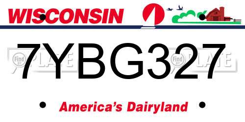 7YBG327 Wisconsin License Plate