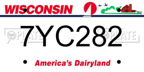 7YC282 Wisconsin License Plate