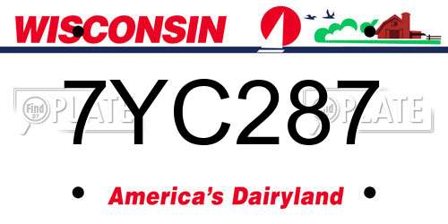 7YC287 Wisconsin License Plate