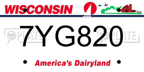 7YG820 Wisconsin License Plate