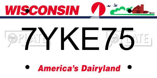 7YKE75 Wisconsin License Plate