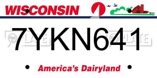7YKN641 Wisconsin License Plate