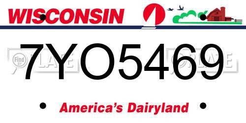 7YO5469 Wisconsin License Plate