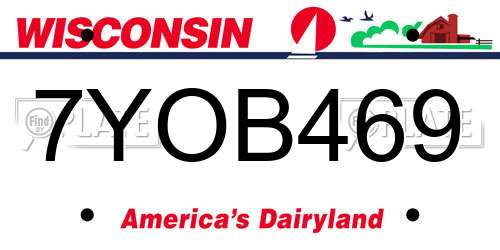 7YOB469 Wisconsin License Plate