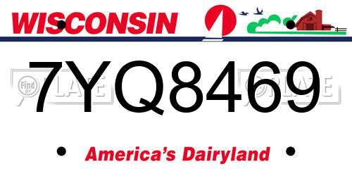 7YQ8469 Wisconsin License Plate