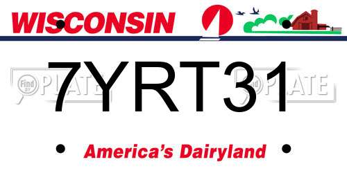 7YRT31 Wisconsin License Plate