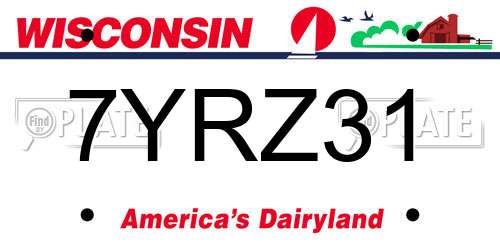 7YRZ31 Wisconsin License Plate