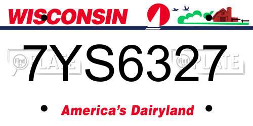 7YS6327 Wisconsin License Plate