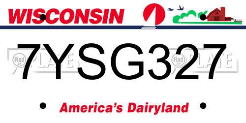 7YSG327 Wisconsin License Plate