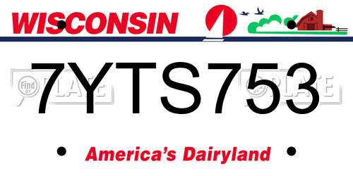 7YTS753 Wisconsin License Plate