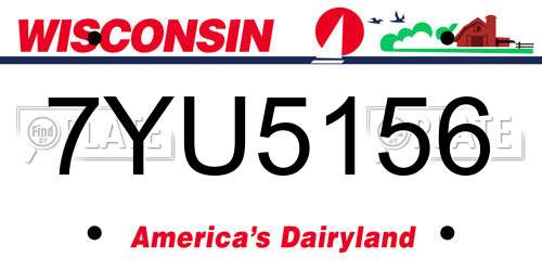 7YU5156 Wisconsin License Plate