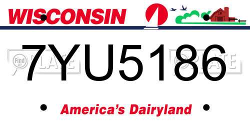 7YU5186 Wisconsin License Plate