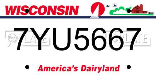 7YU5667 Wisconsin License Plate