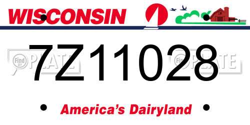 7Z11028 Wisconsin License Plate